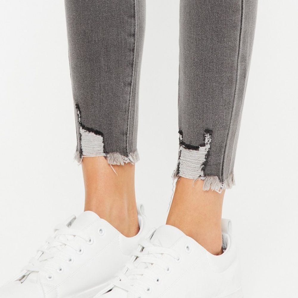 Kan Can High Rise Hem Detail Ankle Skinny - Picture 8 of 9